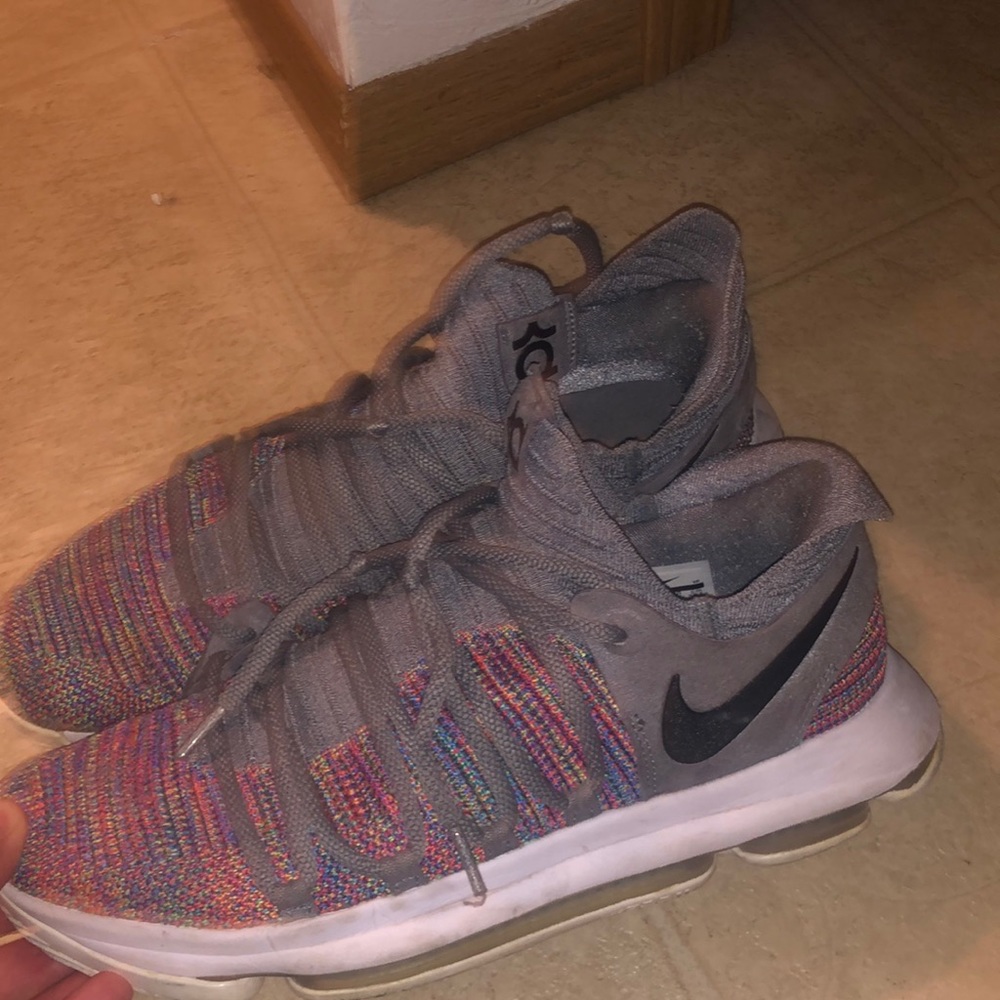 Nike KD 10 Multi-colored Grey BLOWN OUT HEAL size 10.5